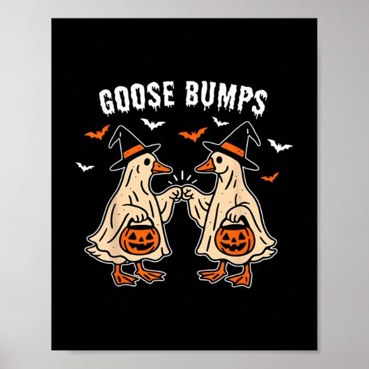 Goose Bumps Eend Pumking Halloween Funny Poster (Voorkant)