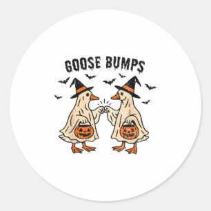 Goose Bumps Eend Pumking Halloween Funny Ronde Sticker