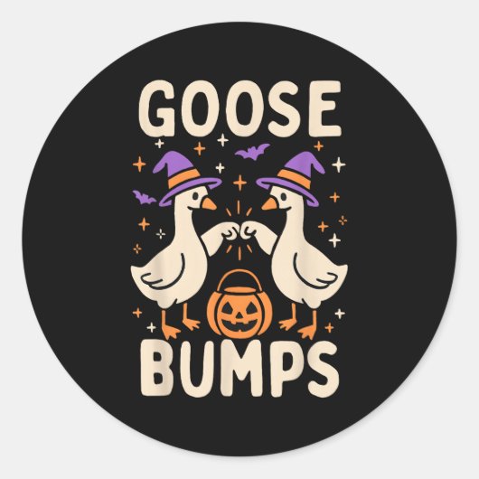 Goose Bumps Goosebumps Halloween Silly Meme Funny  Ronde Sticker (Voorkant)