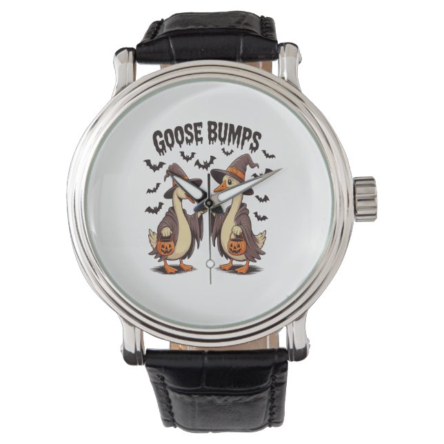 Goose Bumps Halloween Witch Herfst Horloge (Voorkant)