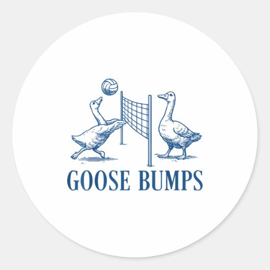 Goose Bumps Volleyball  Ronde Sticker (Voorkant)