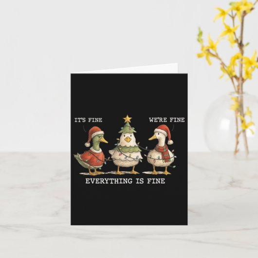 Goose Christmas Het is goed We zijn goed Alles is  Kaart (Gele Bloem)