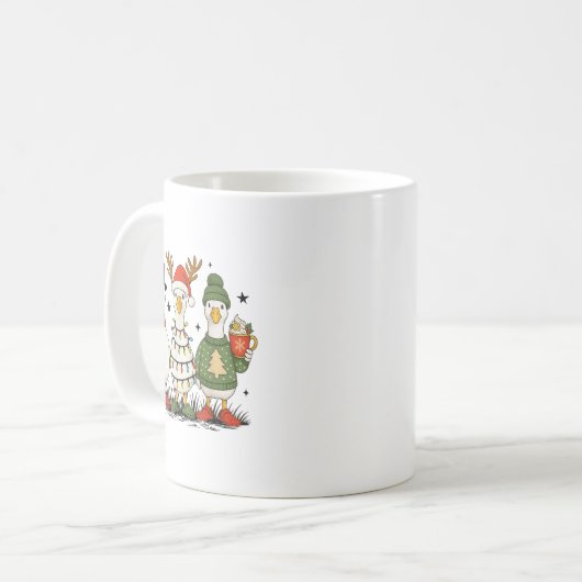 Goose Christmas Light Xmas Merry Goosmas Funny Chr Koffiemok (Voorkant links)