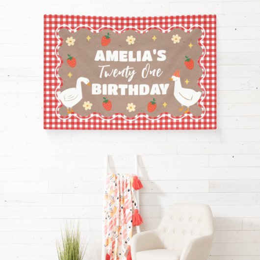 Goose craft Birthday party banner backdrop (Insitu)