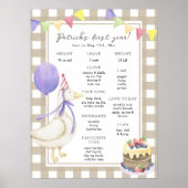 Goose Eerste Verjaardag Milestone Verjaardag Poster (Voorkant)
