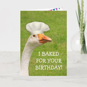 Goose en Birthday Cake Joke Kaart