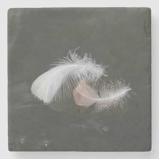 Goose Feathers Floating Stenen Onderzetter (Voorkant)
