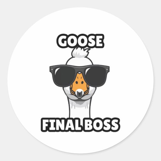 Goose Final Boss Funny Sticker (Voorkant)