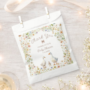 Goose Floral Baby shower Bedankt Bedankzakje