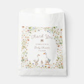 Goose Floral Baby shower Bedankt Bedankzakje (Voorkant)