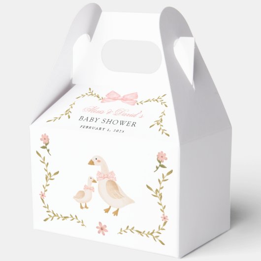  Goose Floral Baby shower Favoriete Boxen Bedankdoosjes (Voorkant)