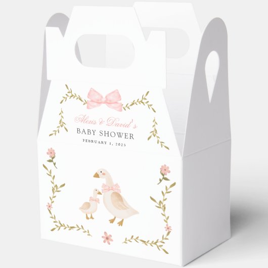  Goose Floral Baby shower Favoriete Boxen Bedankdoosjes (Open)