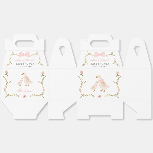  Goose Floral Baby shower Favoriete Boxen Bedankdoosjes (Ongevouwen)
