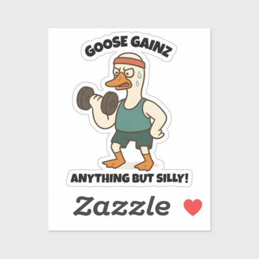 Goose Gainz – Funny Goose Gym Workout Design Sticker (Vel)