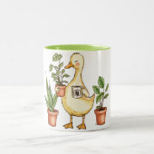 Goose Gardening Mug - Powered by Plants & Coffee  Tweekleurige Koffiemok (Center)