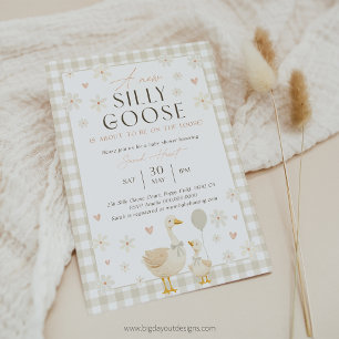 Goose Gender Neutral Baby shower Invitation Kaart