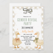 Goose Gender Reveal Invitation Kaart (Voorkant / Achterkant)
