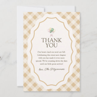Goose Genderneutraal Baby shower Dankjewel Card Bedankkaart