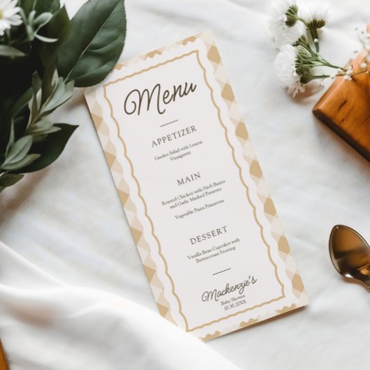 Goose & Gingham Baby shower Party Menu
