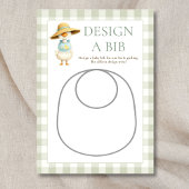 Goose Gingham Design Bib Baby Shower Game Card Kaart