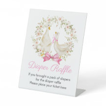 Goose Girl Krans Wildflowers Luier Raffle Sign