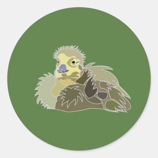 Goose Gosling Baby Goose Ronde Sticker (Voorkant)