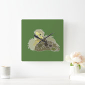 Goose Gosling Baby Goose Vierkante Klok (Huis)