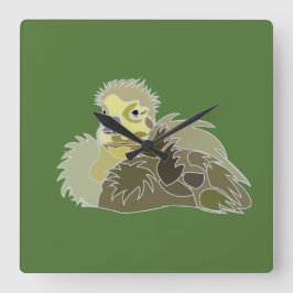 Goose Gosling Baby Goose Vierkante Klok