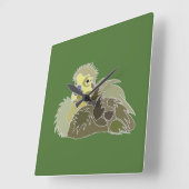 Goose Gosling Baby Goose Vierkante Klok (Hoek)