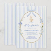 Goose Gosling Cottage Blue Baby Sprinkle Kaart (Voorkant / Achterkant)