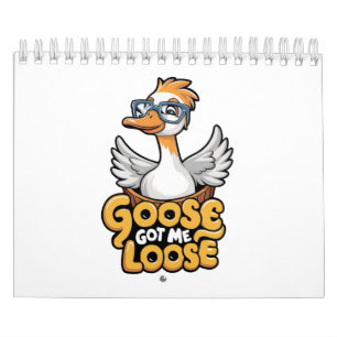 Goose Got Me Losse T-shirt – Funny Goose with Glas Kalender