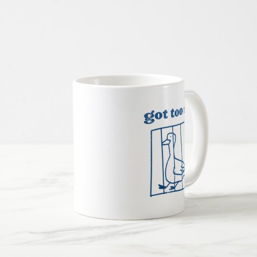 Goose Got Too Silly Prison Funny Jail Animal Kids  Koffiemok (Voorkant rechts)