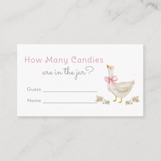 Goose Hoeveel snoepjes roze spel Informatiekaartje (Voorkant)