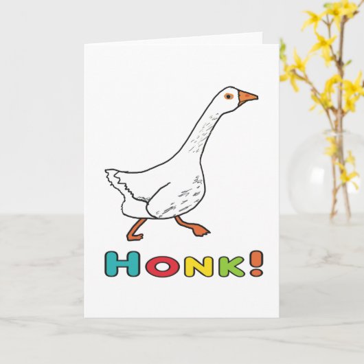Goose Honk Kaart (Gele Bloem)