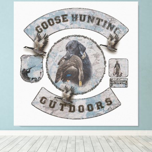 Goose Hunting Tapestry Poster Canvas Afdruk (Insitu (Houten vloer))