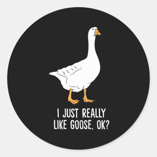 Goose ik hou echt van ganzen vogels ronde sticker (Voorkant)