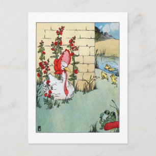 Goose in de Hollyhocks Briefkaart