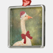Goose in een rode kerst metalen ornament (Links)