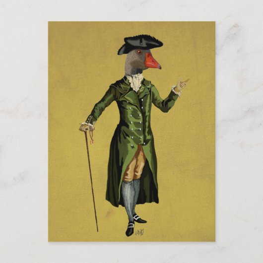 Goose in Green Regency Coat 3 Briefkaart (Voorkant)