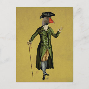 Goose in Green Regency Coat 3 Briefkaart