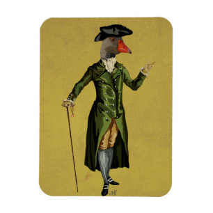 Goose in Green Regency Coat 3 Magneet