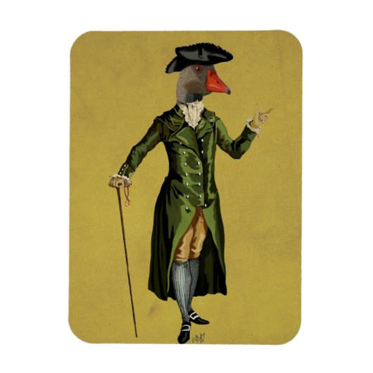 Goose in Green Regency Coat 3 Magneet (Verticaal)