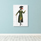 Goose in Green Regency Coat Canvas Afdruk (Insitu (Houten vloer))