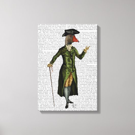 Goose in Green Regency Coat Canvas Afdruk (Voorkant)