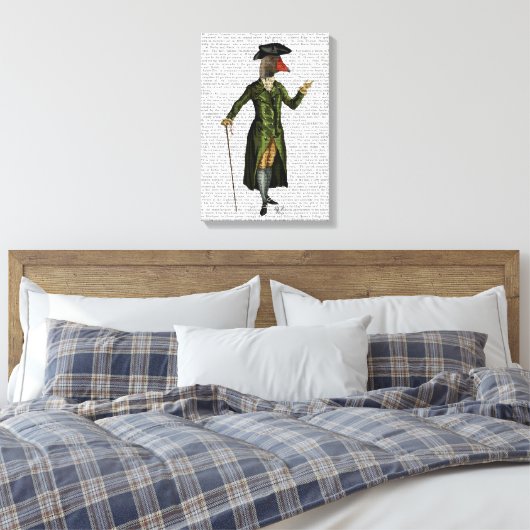 Goose in Green Regency Coat Canvas Afdruk (Insitu (Slaapkamer))
