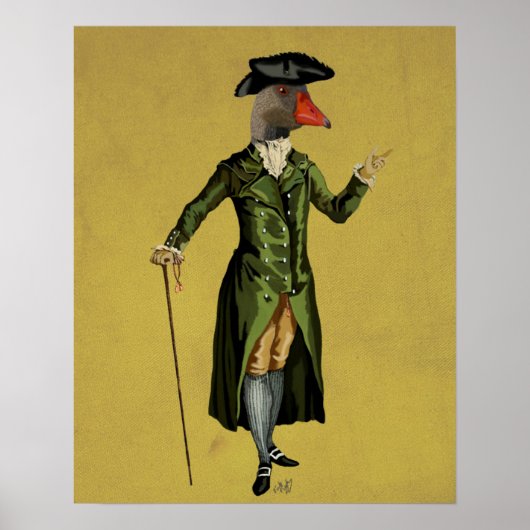 Goose in Green Regency Coat Poster (Voorkant)