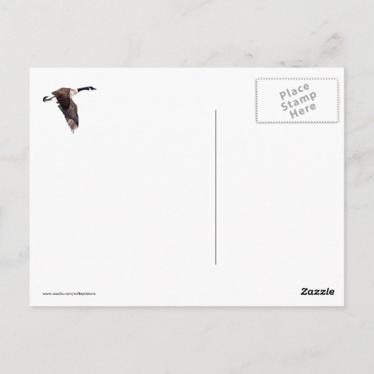 Goose in vlucht briefkaart (Achterkant)