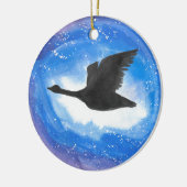 Goose in vlucht keramisch ornament (Links)