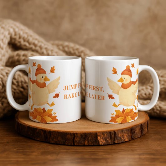 Goose Jump First Rake Later Funny Autumn Mug Koffiemok