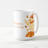 Goose Jump First Rake Later Funny Autumn Mug Koffiemok (Voorkant rechts)